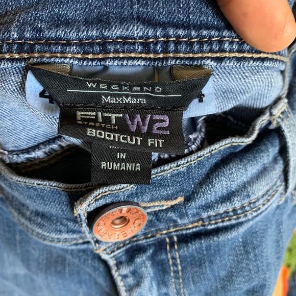 1 MAX MARA WEEKEND WOMENS STRECH JEANS FIT W2 BOOTCUT BLUE SIZE 44 US 10 - Picture 6 of 8